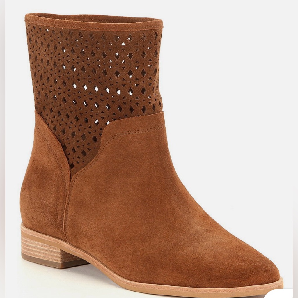 Michael Kors- Sunny Bootie Dk Caramel Women's Suede Flat Boots- (6) Nwot